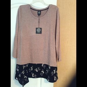 New Beige knit with floral bottom top